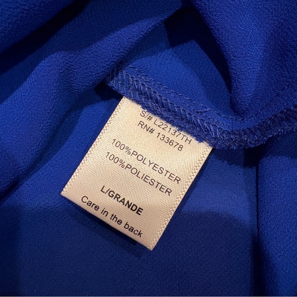 Love Tree Cobalt Blue Double Layer Sheer Strappy Tank Top NEW Womens Large Gift - Picture 8 of 9